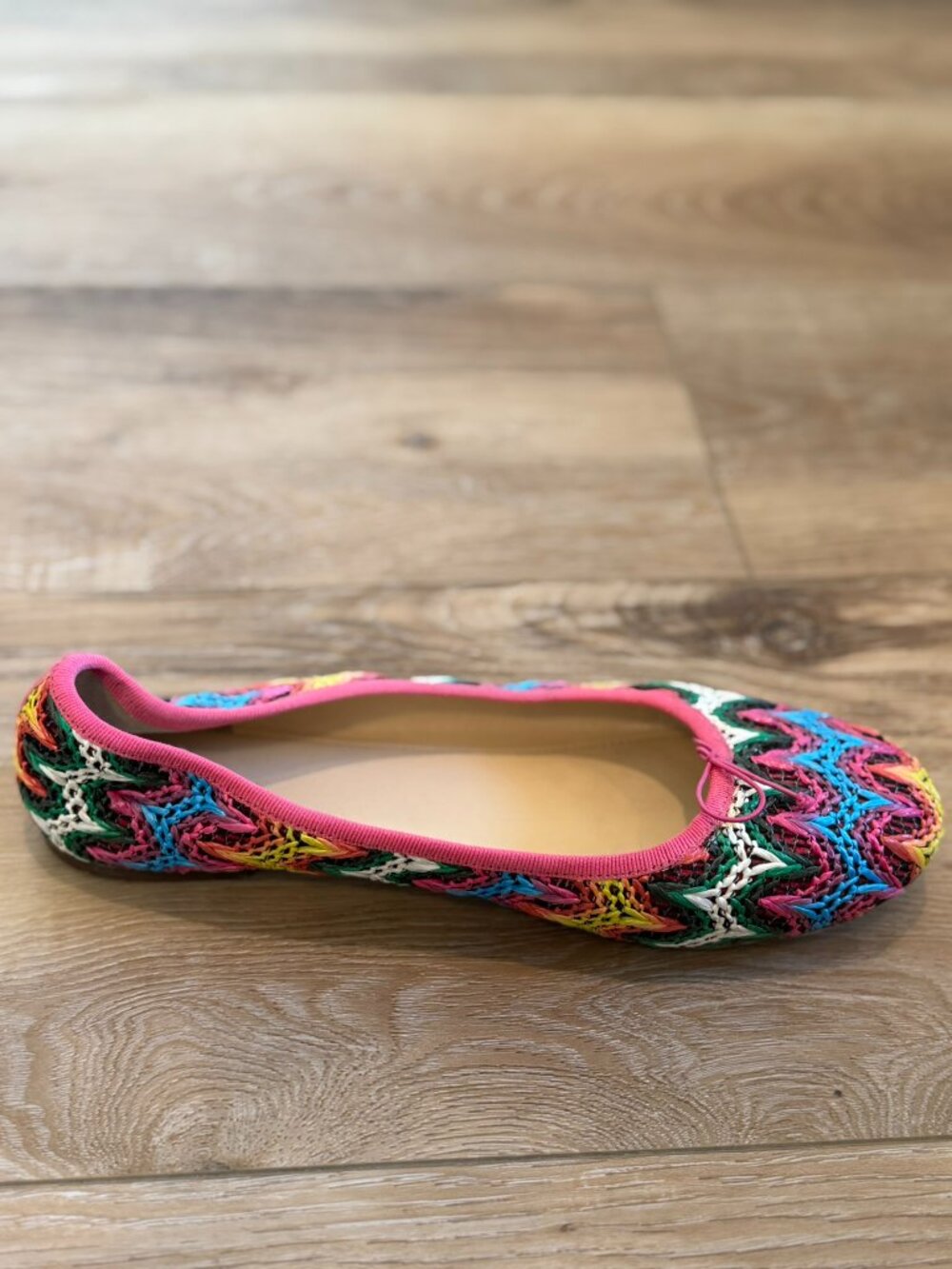 J Crew Evie Ballet Flats in Zig Zag Raffia, Sz 9.5 - Picture 4 of 10